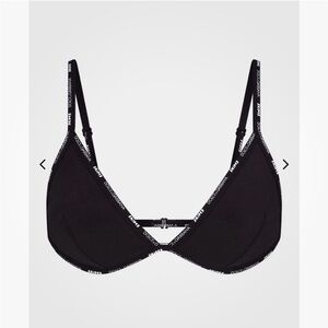 DOLCE & GABBANA X Skims Cotton Jersey Triangle Bralette Onyx Black Size Small
